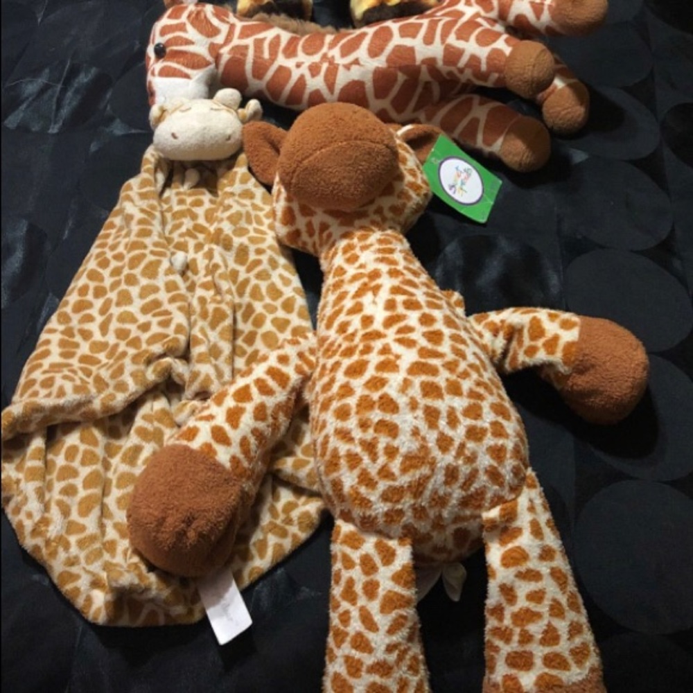 4 giraffe stuffed animals